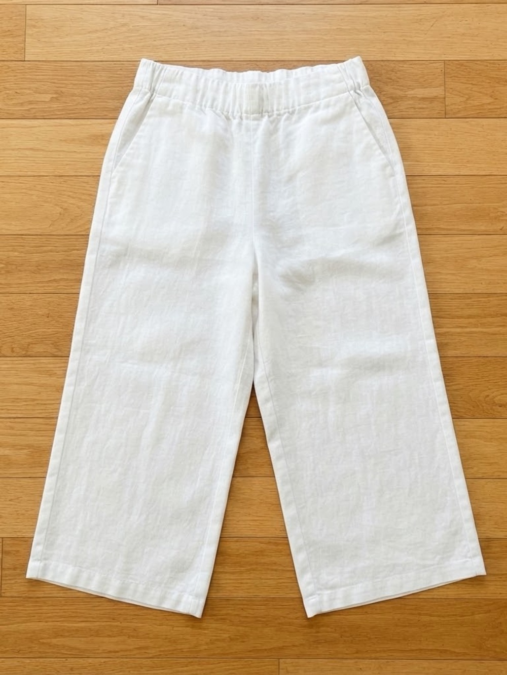 J.Jill Love White Wide-Leg Linen Blend Pants